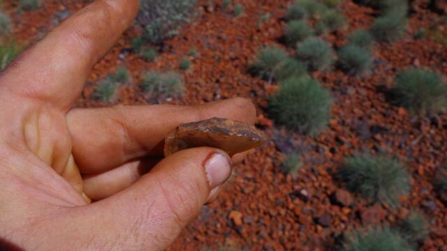 Knapped whisky bottle